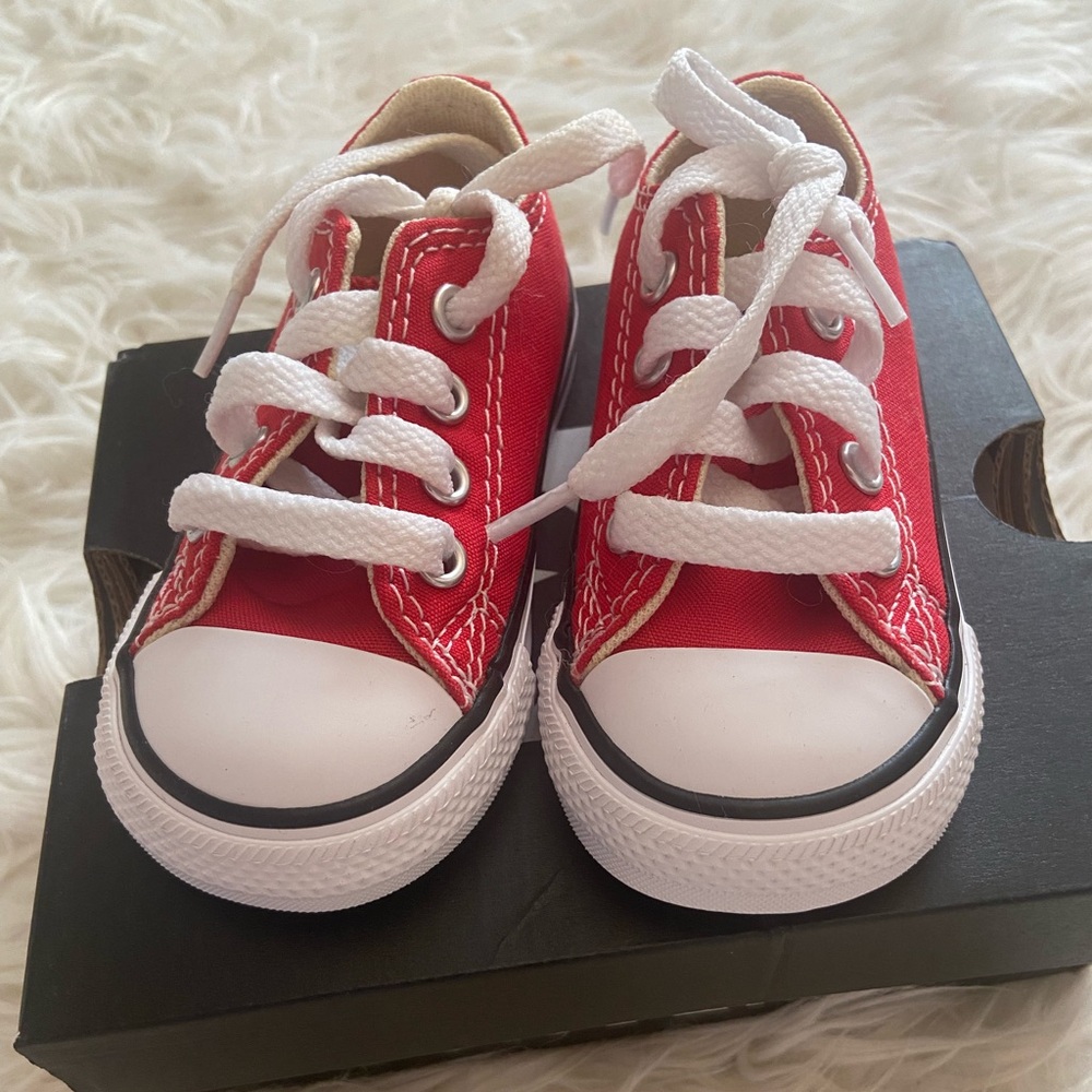 Converse Kids Red Canvas Sneakers